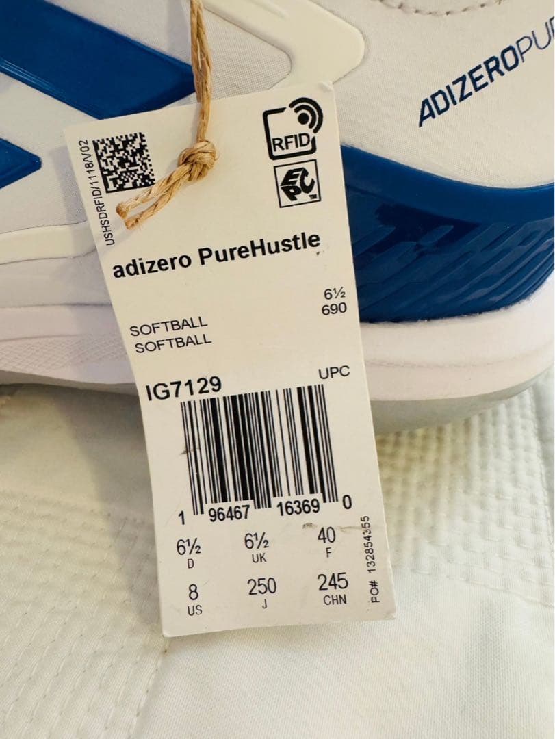 adidas スパイクシューズ ホワイト/ブルー 未使用