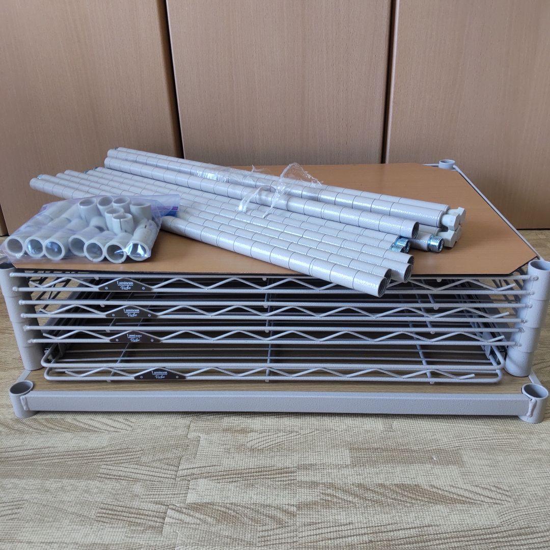 Luminous スチールラック 組み立て式5段 　ベージュ