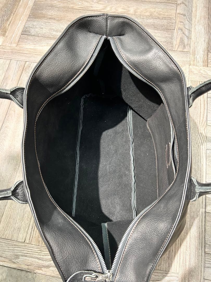 オロビアンコ　レザー　トート　ブラック　シボ　シュリンクレザー