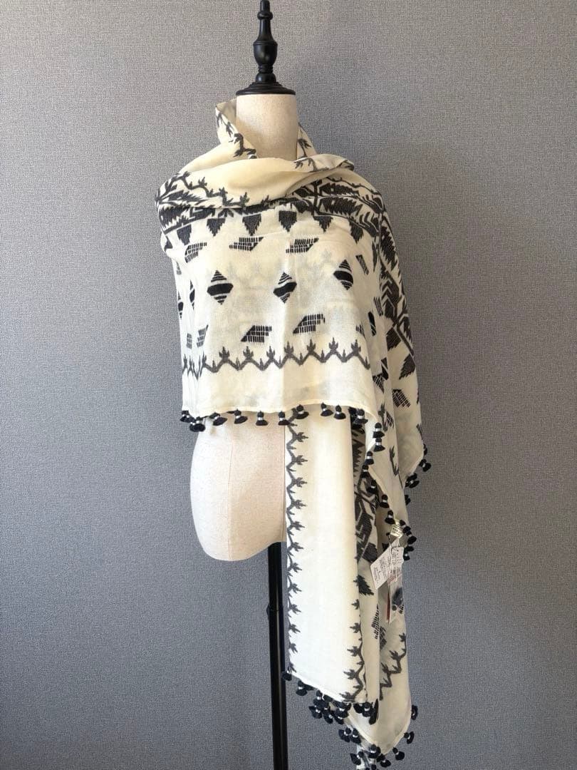 新品 CITRUS ネイティブ柄 ポンポンストール ウール100%定価