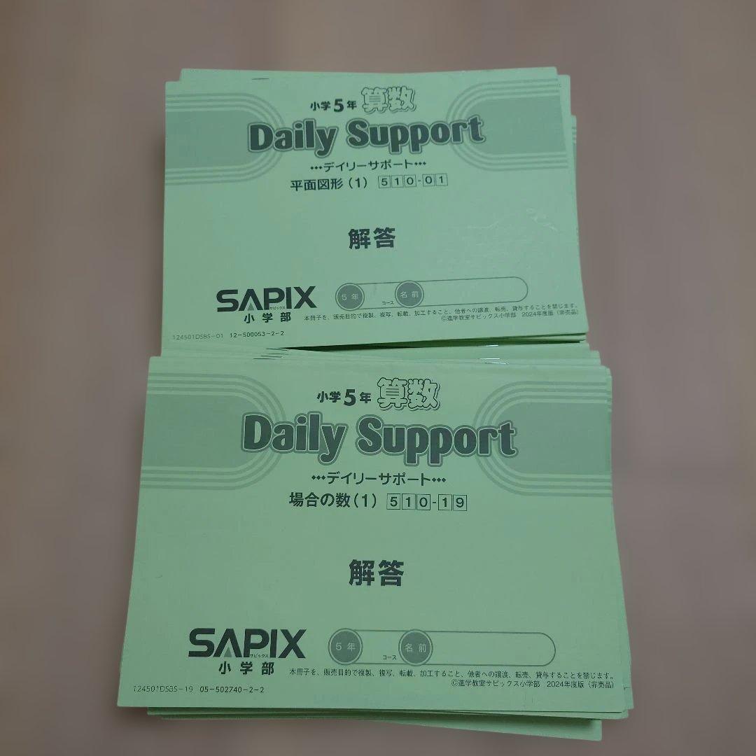 SAPIX 小5 書込み少 デイリーサピックス 季節講習 デイリーチェック 他