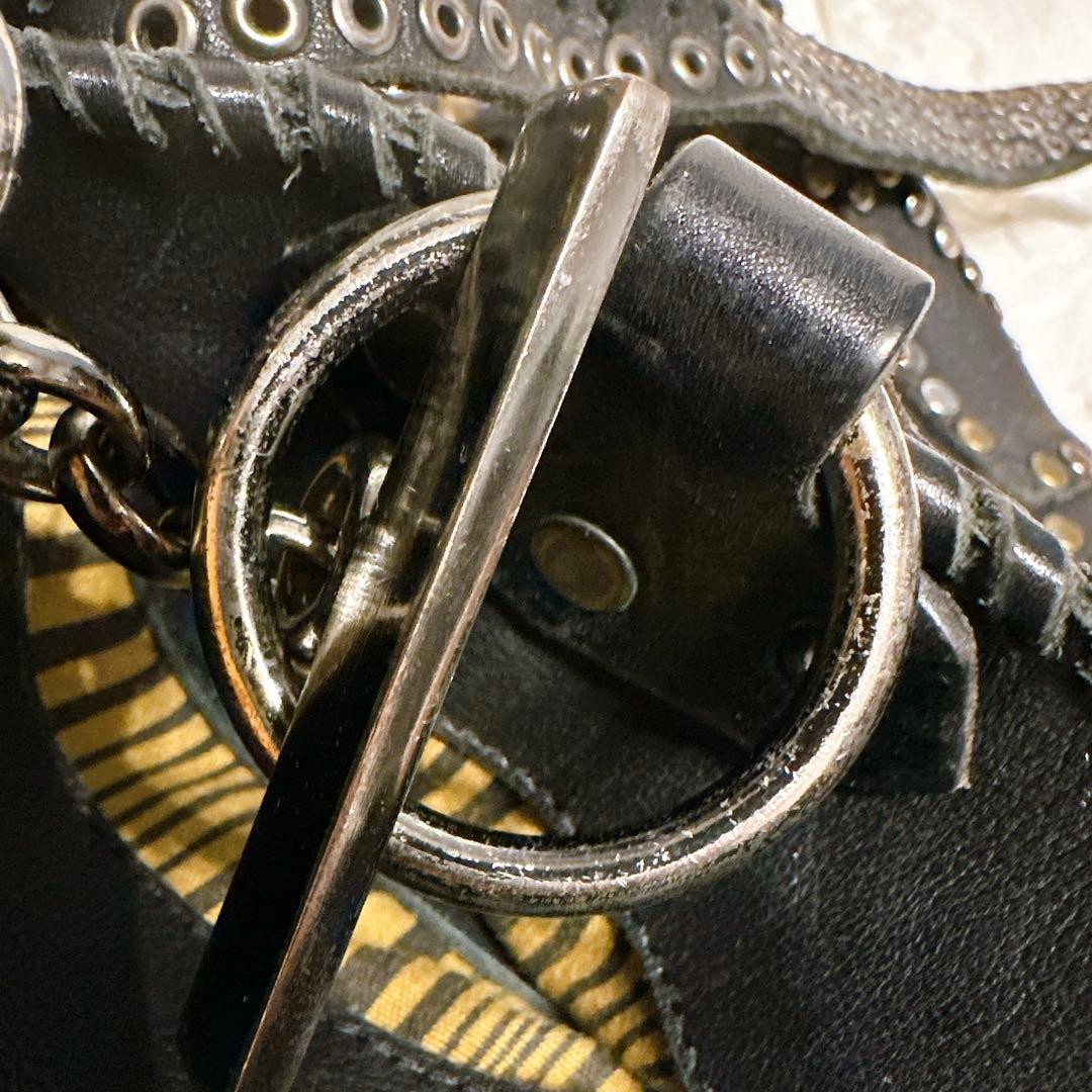 希少 ジャマンピュエッシュ トートバッグ オールレザー スタッズ ブラック A4