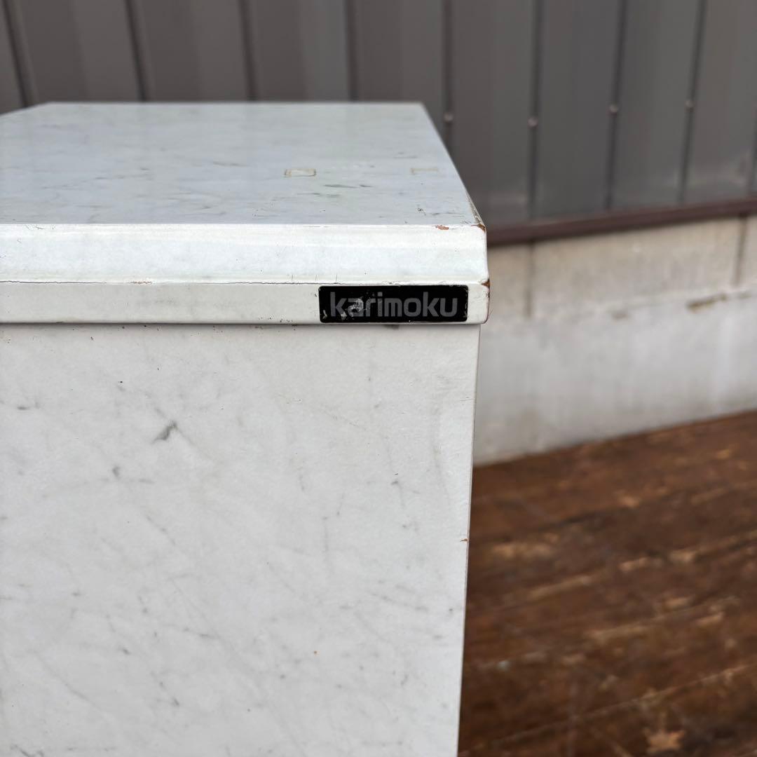 C1北欧レトロ カリモク家具 木製ドレッサーテーブル 収納椅子付きサイドテーブル