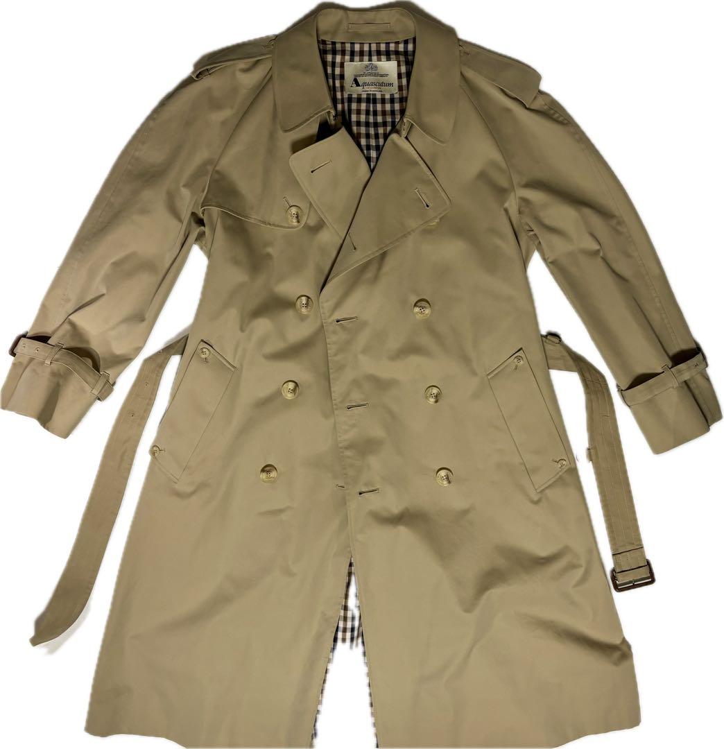 アクアスキュータム 英製 トレンチコート ロング丈 ベージュ XLオーバーサイズ