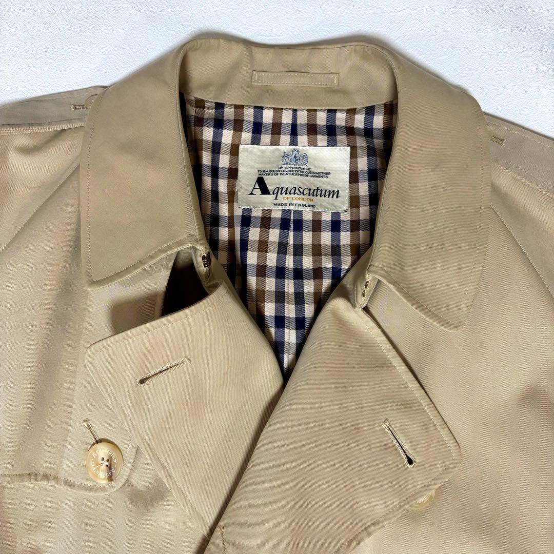 アクアスキュータム 英製 トレンチコート ロング丈 ベージュ XLオーバーサイズ
