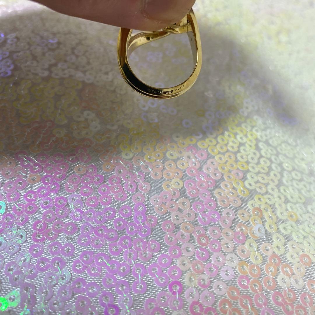 美品　サンローラン　ゴールドリング　11から12号