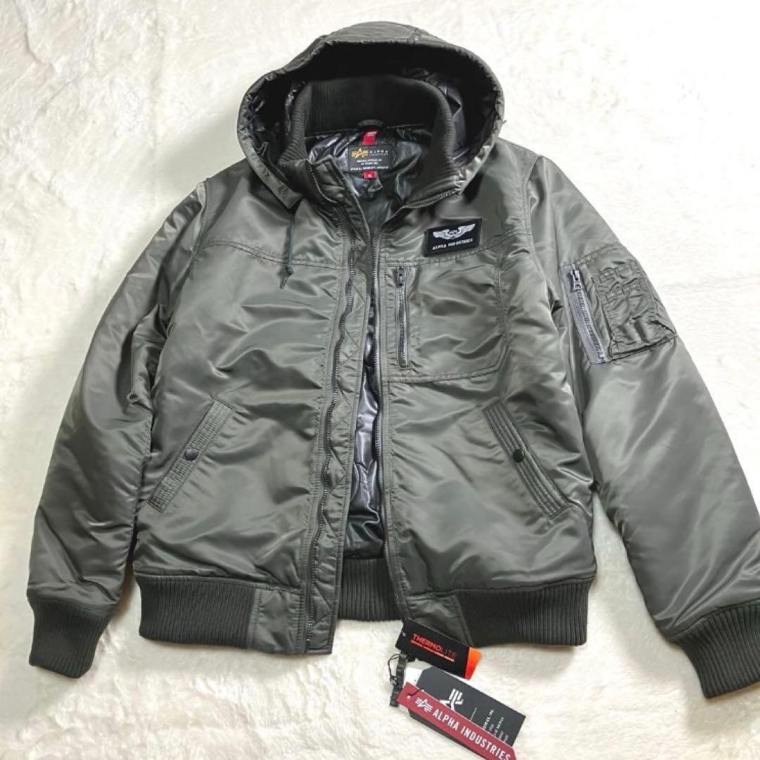 未使用XL✨アルファインダストリーズ✨MA-1 フライトジャケット　中綿　フード