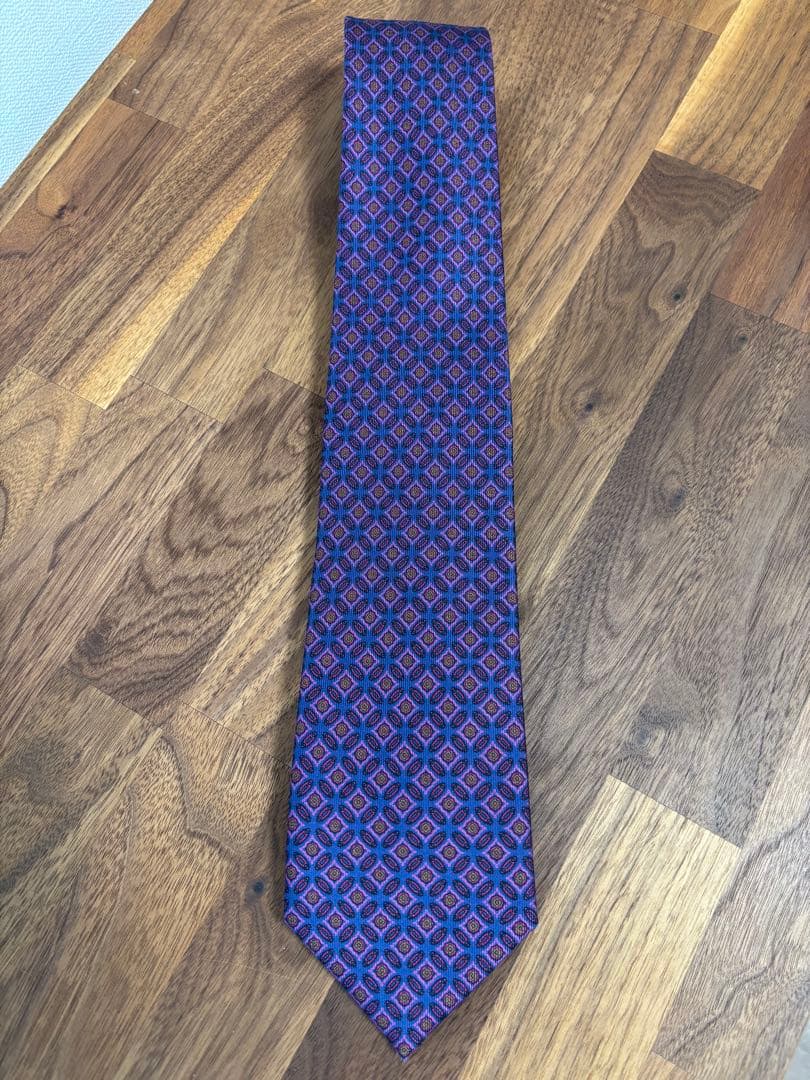 E. Marinella マリネッラ ネクタイ 小紋柄ブルー　ほぼ新品未使用