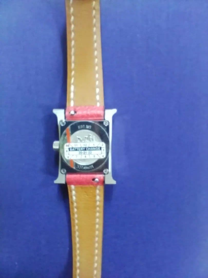 エルメス ★Hウォッチ★レッドレザー