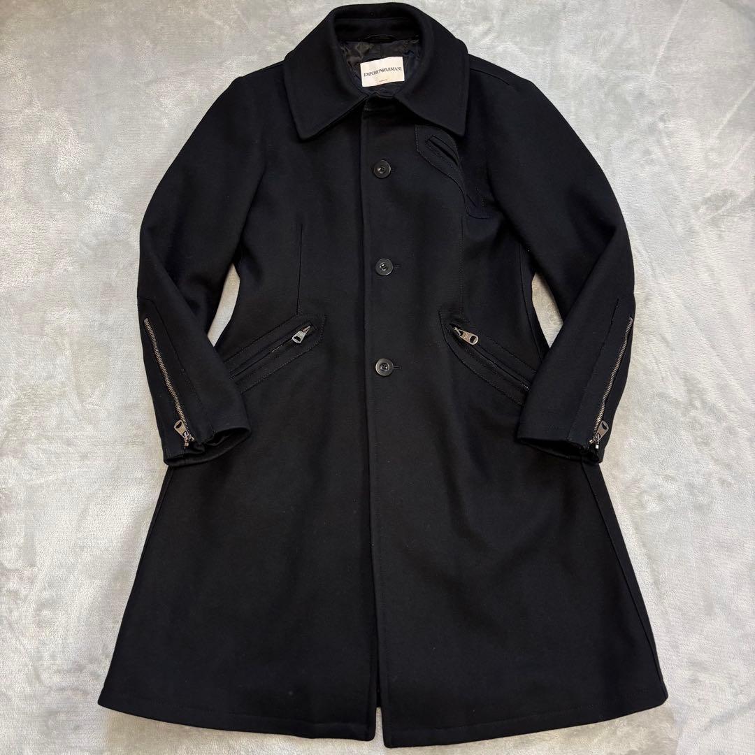 美品✨EMPORIO ARMANI ロングコート 黒 キルティング 着丈約95㎝