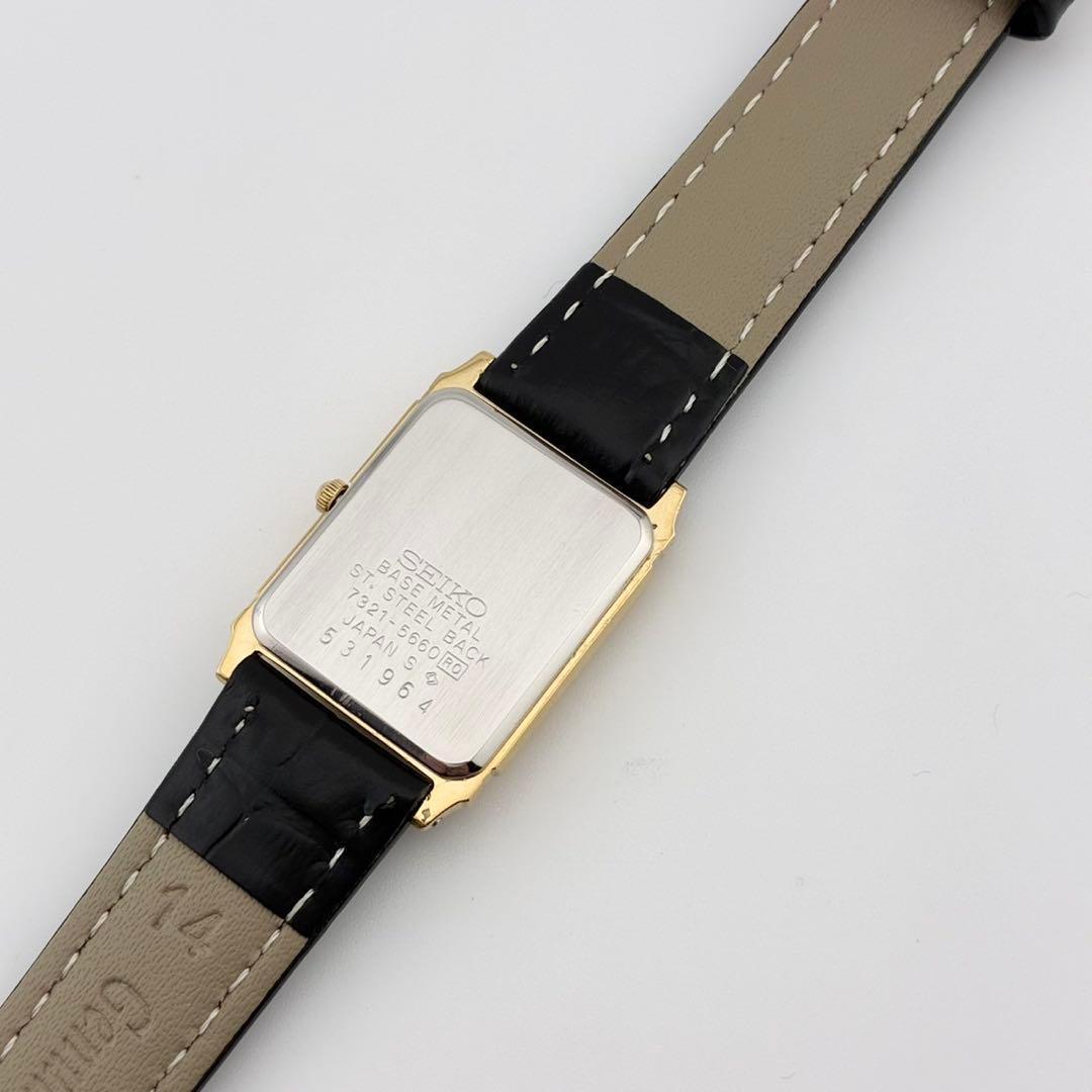 【美品/希少/電池交換済】SEIKO　腕時計　新品ベルト　ゴールド　クォーツ