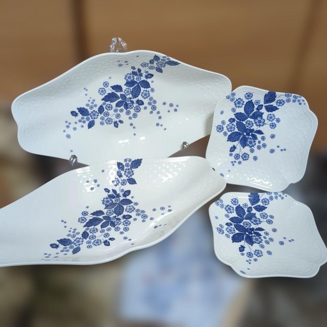  ストロベリーブルームインディゴ 食器セット 4点