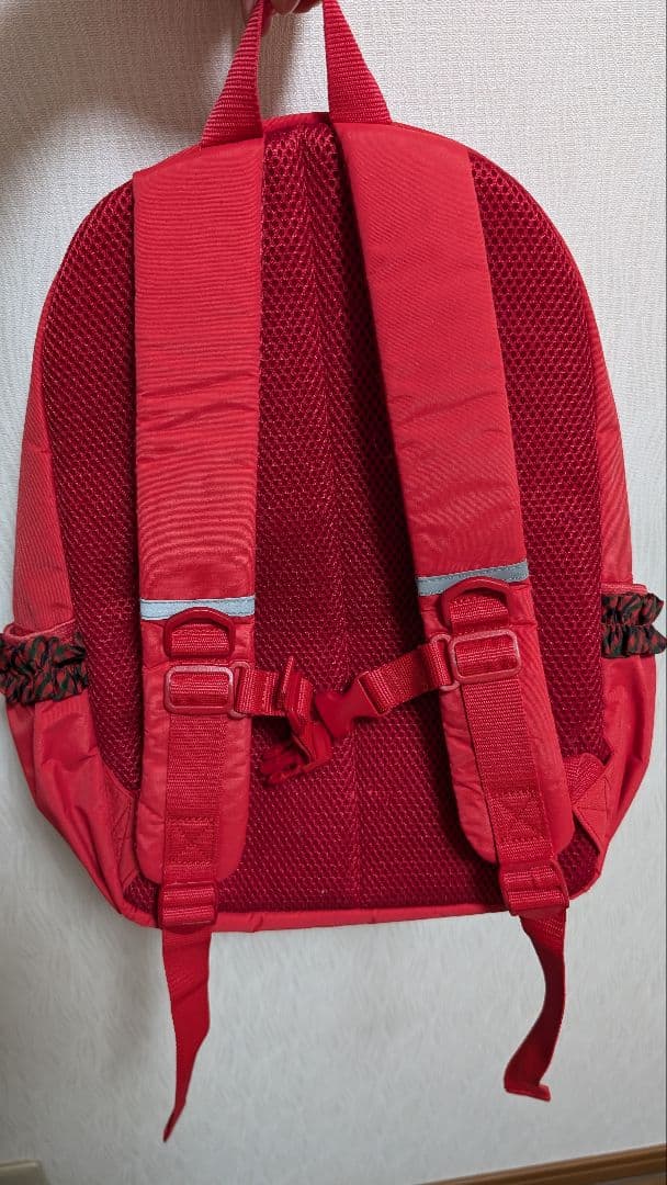 familiar 赤 リュック ファミリアチェックフリル付き