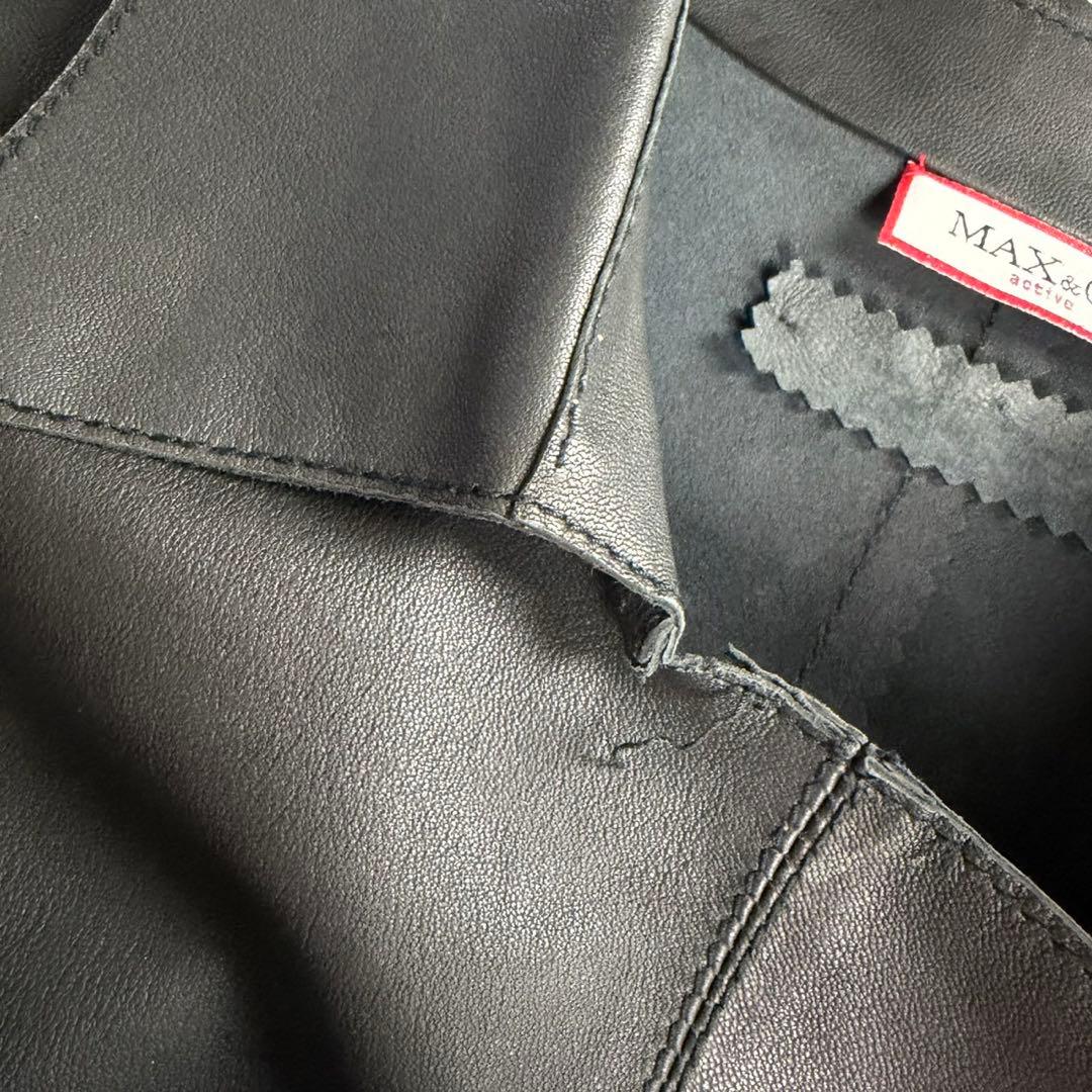MAX Mara ✨MAX&Co. ラムレザージャケット 羊革 黒 38