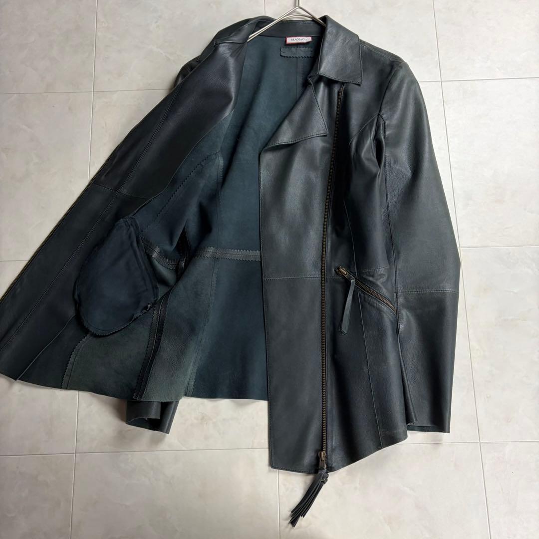 MAX Mara ✨MAX&Co. ラムレザージャケット 羊革 黒 38