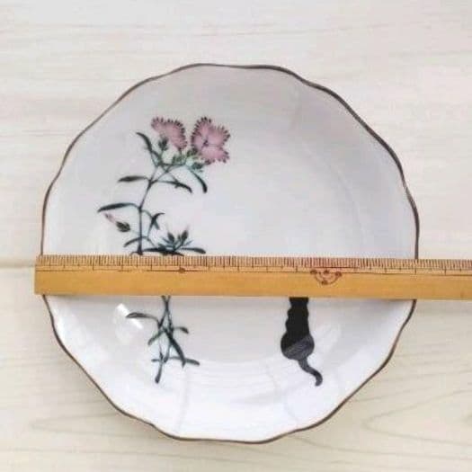 新品　九谷焼　13cm皿　猫　B