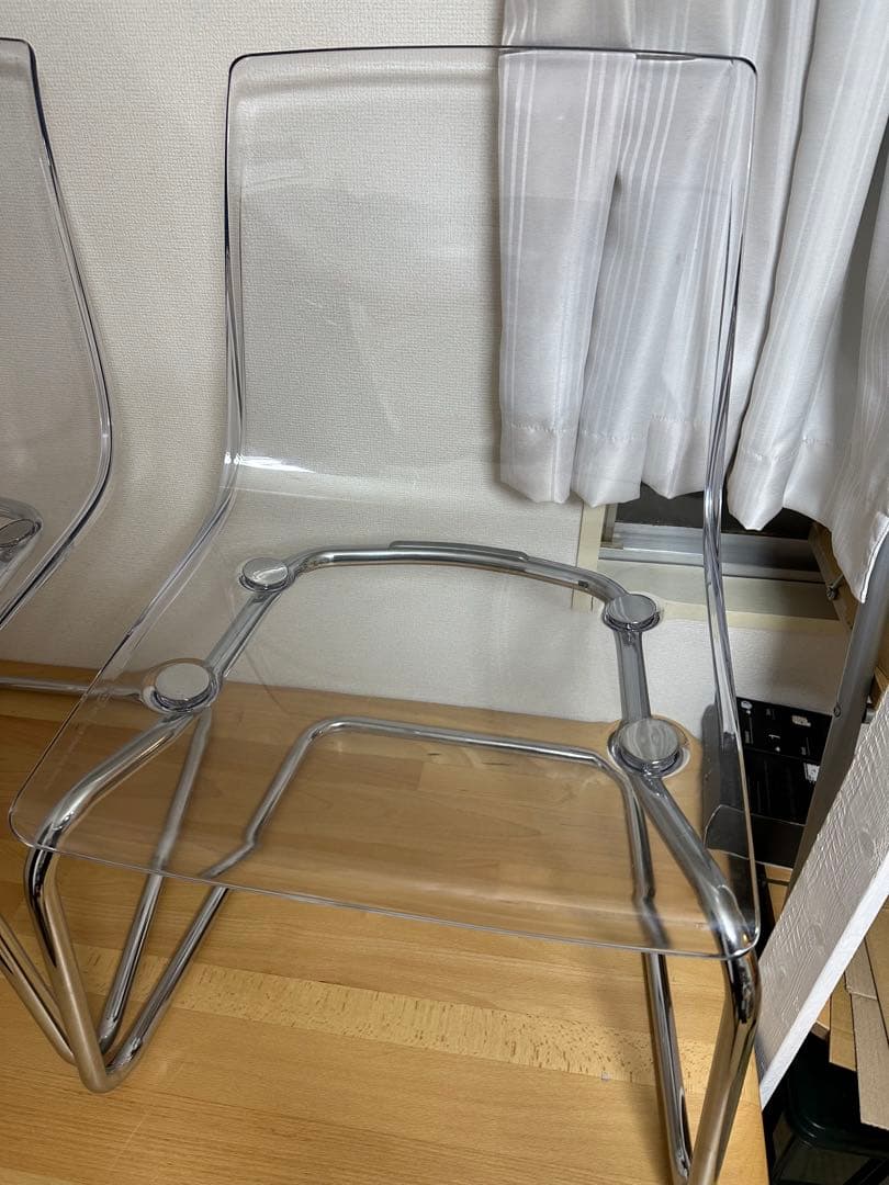 2脚　IKEA イケア TOBIAS トービアスチェア クロムメッキ チェア