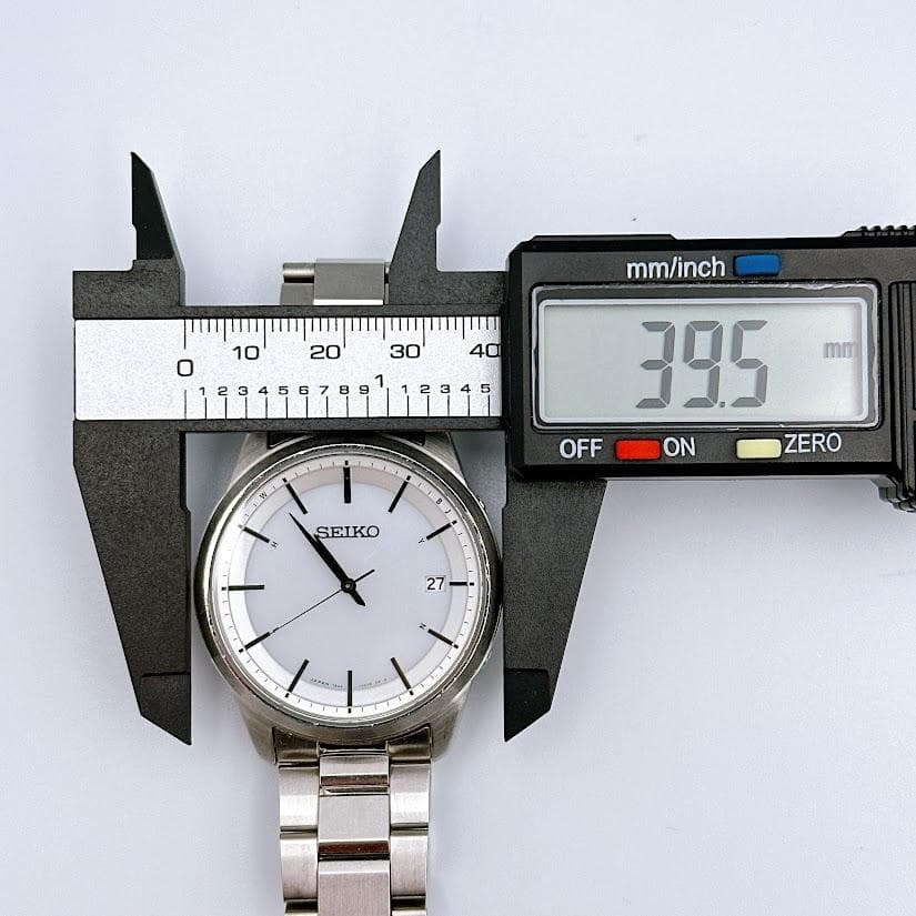 セイコー ソーラー電波 メンズ腕時計 ホワイト 7B24-0BR0 動作良好