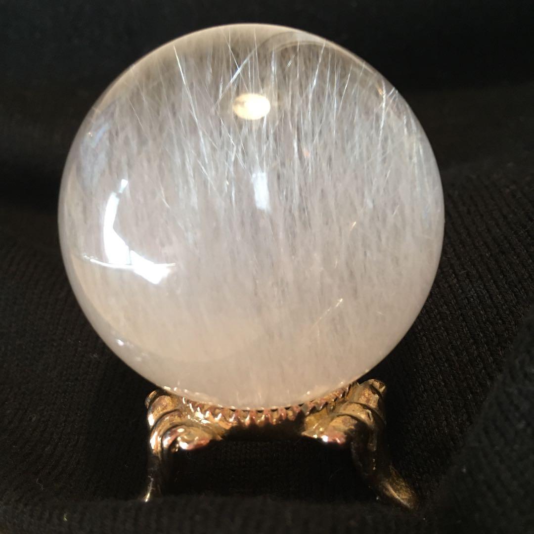 【最高品質】キャッツアイホワイトルチルクオーツ丸玉