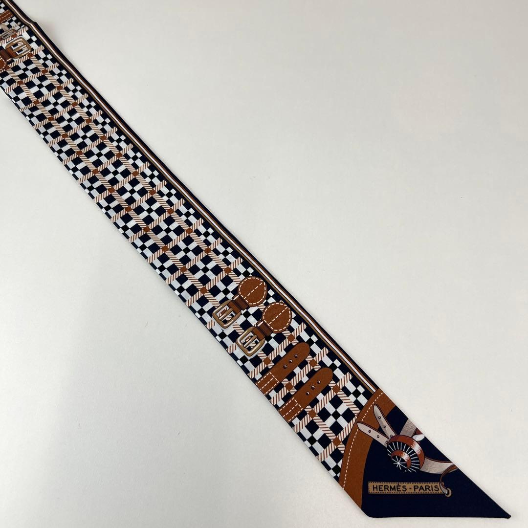 新品未使用 HERMES エルメス ツイリー マルチカラー スカーフ　ブラウン