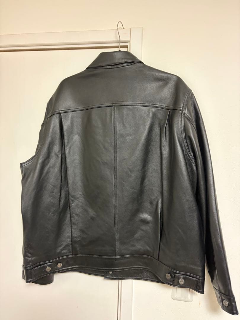 BLACK TYPE Ⅱ TRUCKER LEATHER JACKET