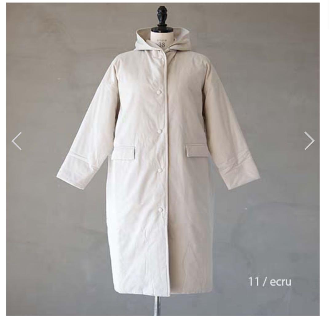 evam eva パディングフーディーロングコート