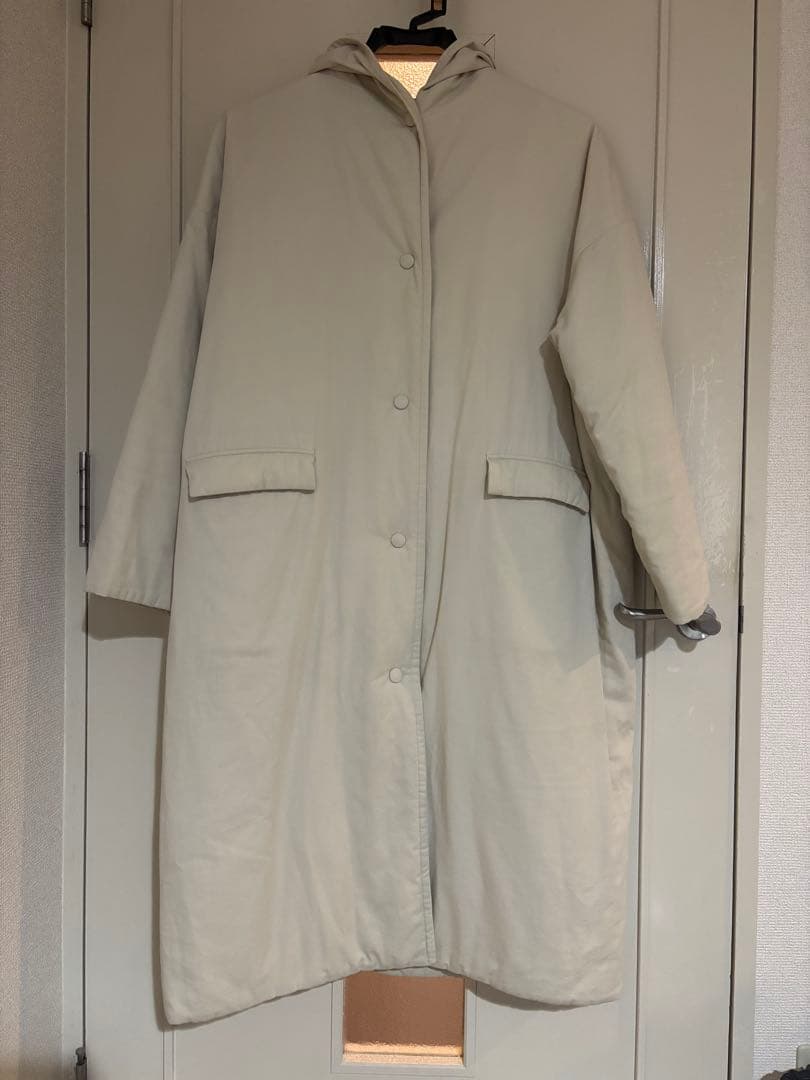 evam eva パディングフーディーロングコート