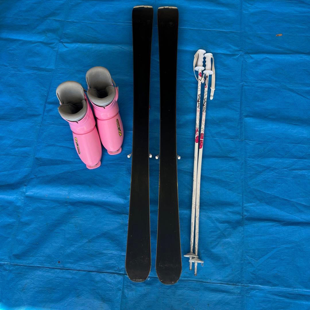 スキー板 ストック 靴 3点セット 130cm 23cm