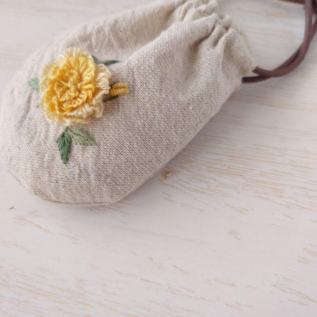 ちっちゃな巾着サシェ/詰替タイプ【黄色いバラ】