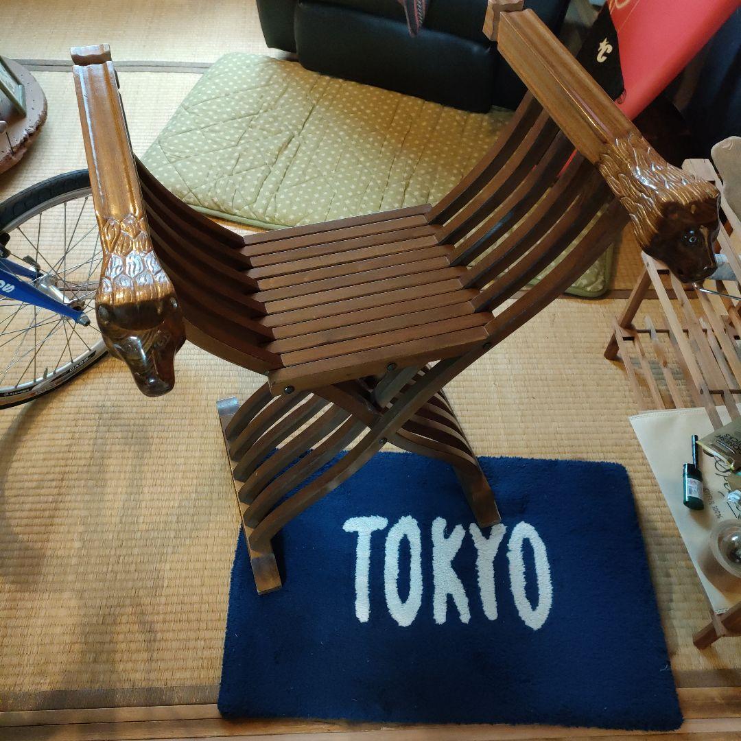 一点物！58000円購入！折りたたみチェア手作りインテリアアニマル 動物 犬トラ