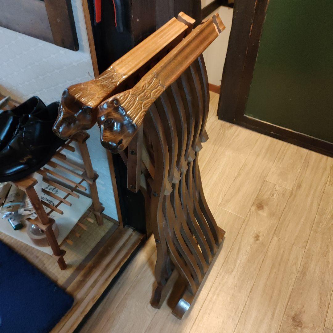 一点物！58000円購入！折りたたみチェア手作りインテリアアニマル 動物 犬トラ