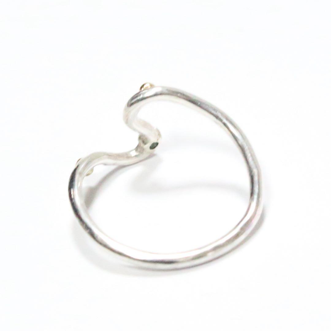 ブラジル産パライバトルマリンとK10粒々無造作曲線デザインシルバーリング10.5