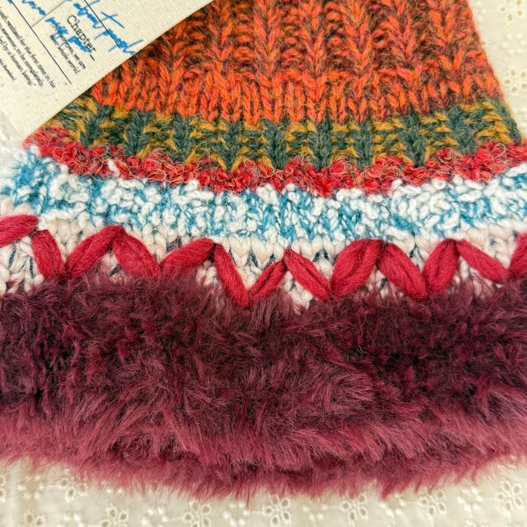 MULTI マルチ 犬用ポンチョ フリンジ付き 多色編み【M】