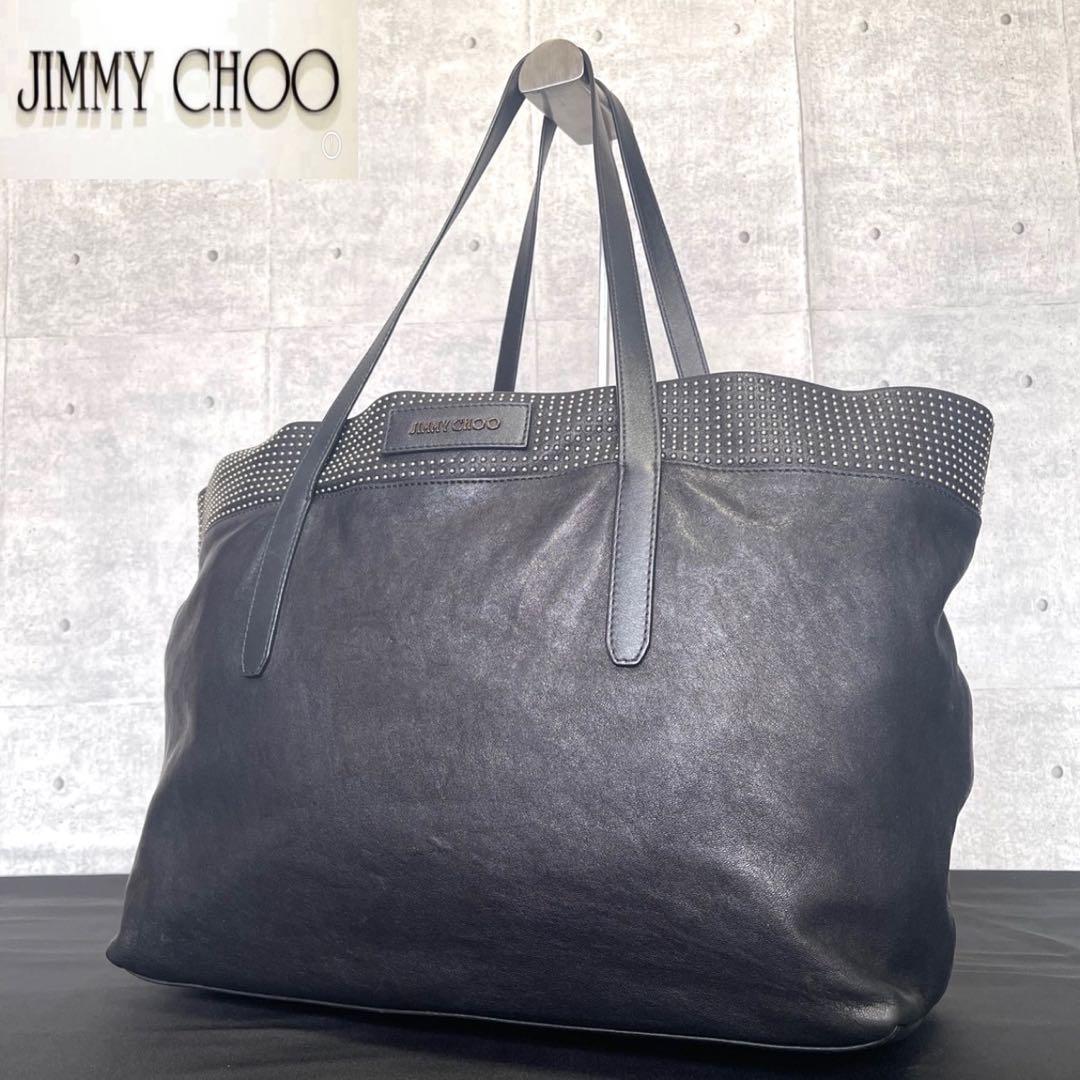 専用品JIMMY CHOO PIMLICO BLACK スタースタッズ トート