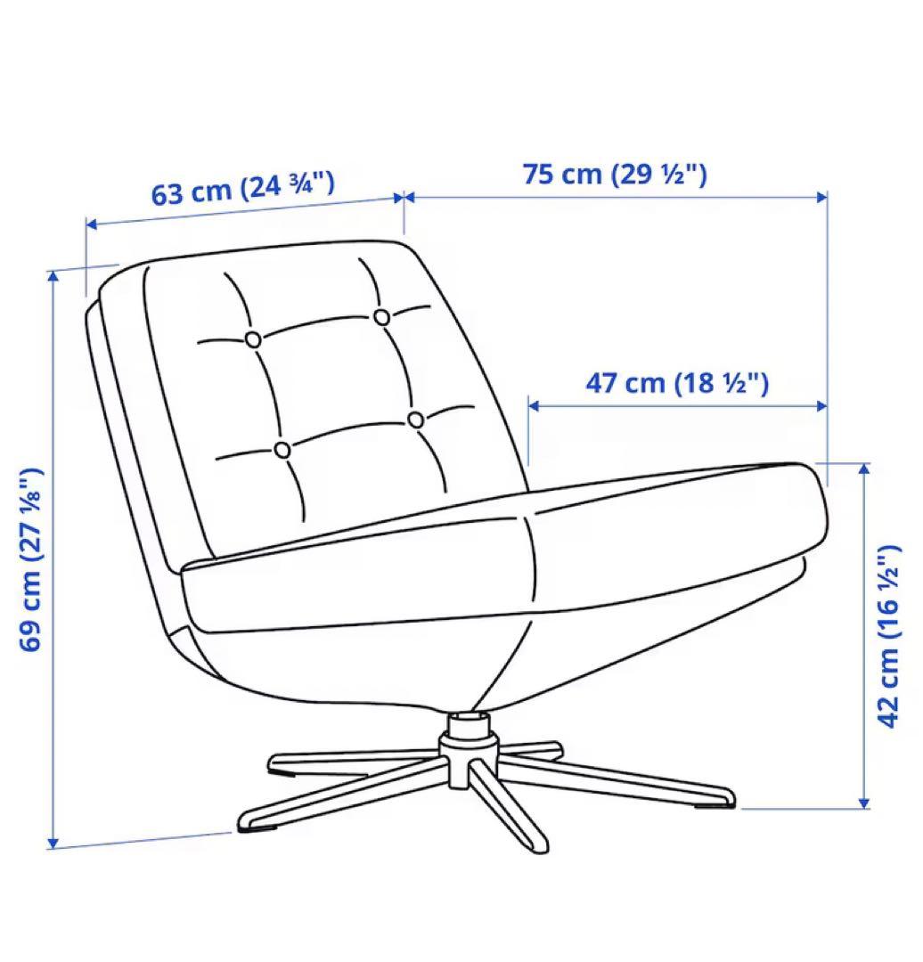 新品未開封イケア　DYVLINGE 一人掛け回転パーソナルチェア ブラック