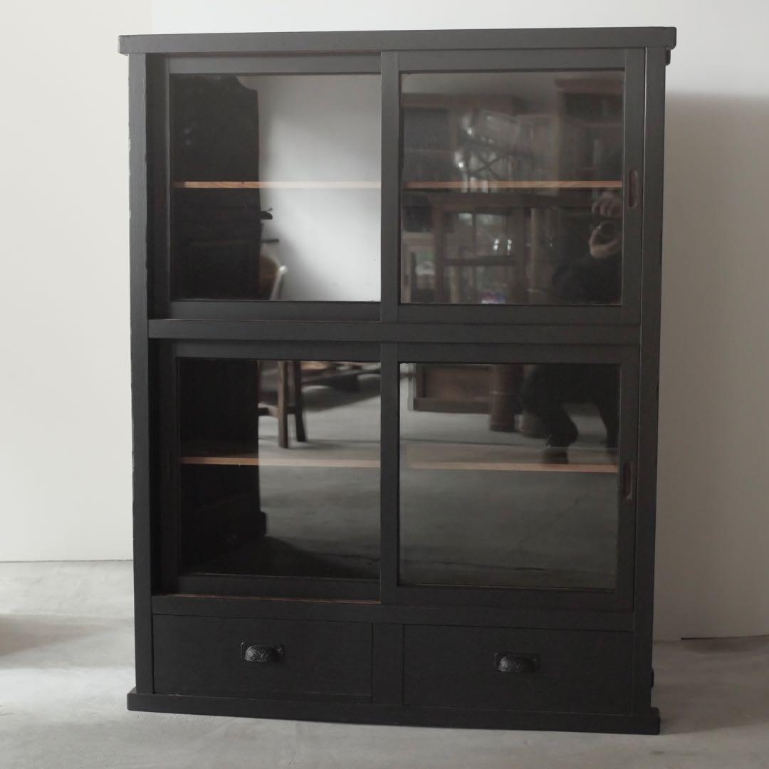 食器棚　棚　収納　器　食器　本　古家具　古道具　アンティーク　昭和レトロ