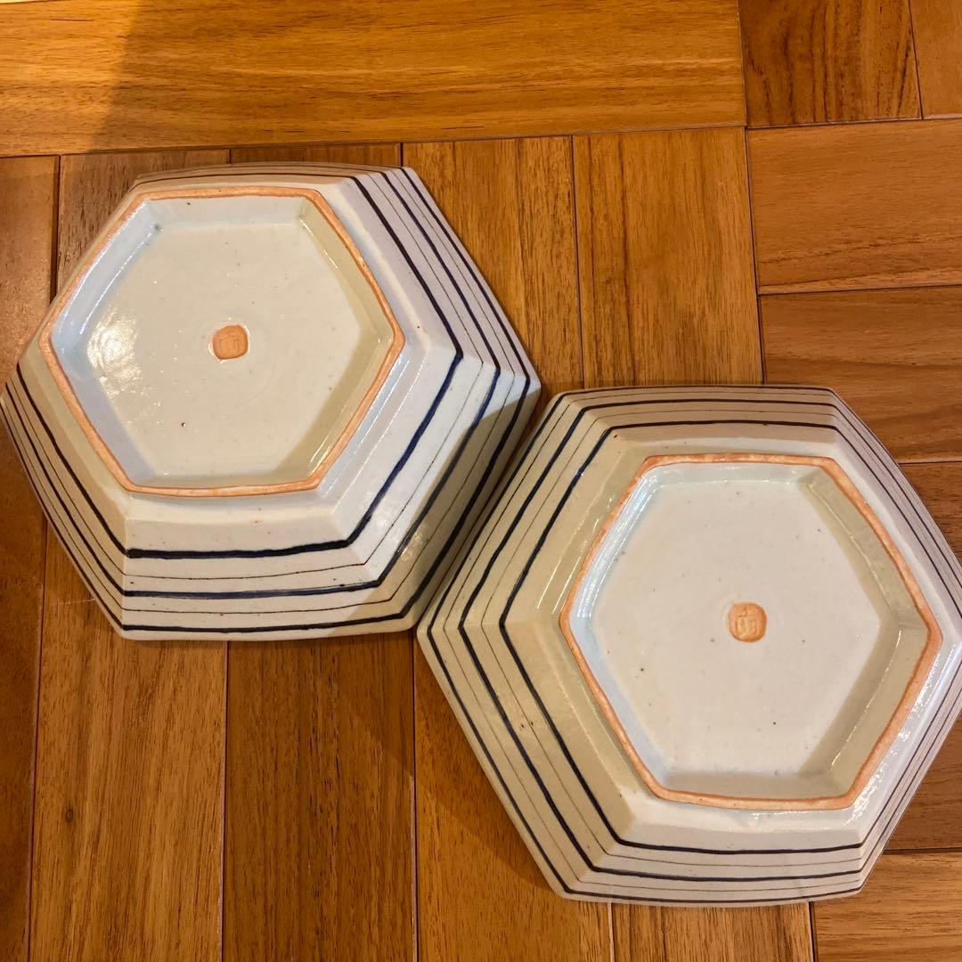高島大樹 六角深鉢 ボーダー 2枚セット