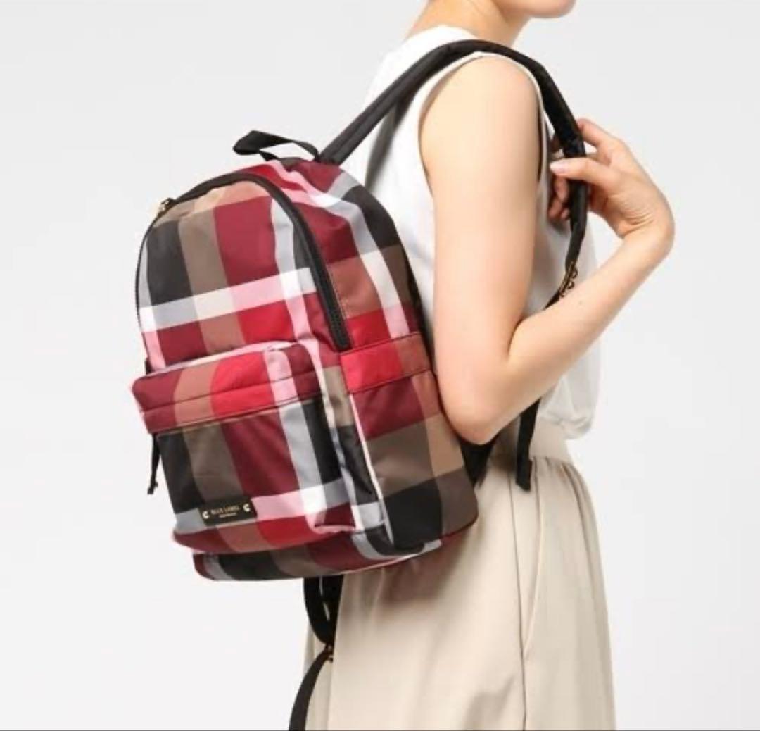 美品　BLUE LABEL 　チェック柄リュック