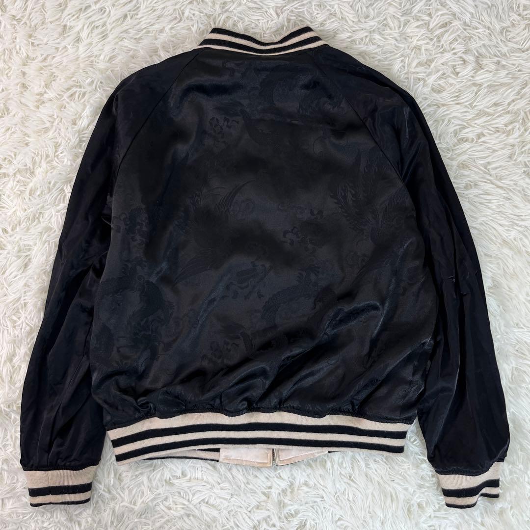 絡繰魂 スカジャン リバーシブル 龍 雷神 刺繍