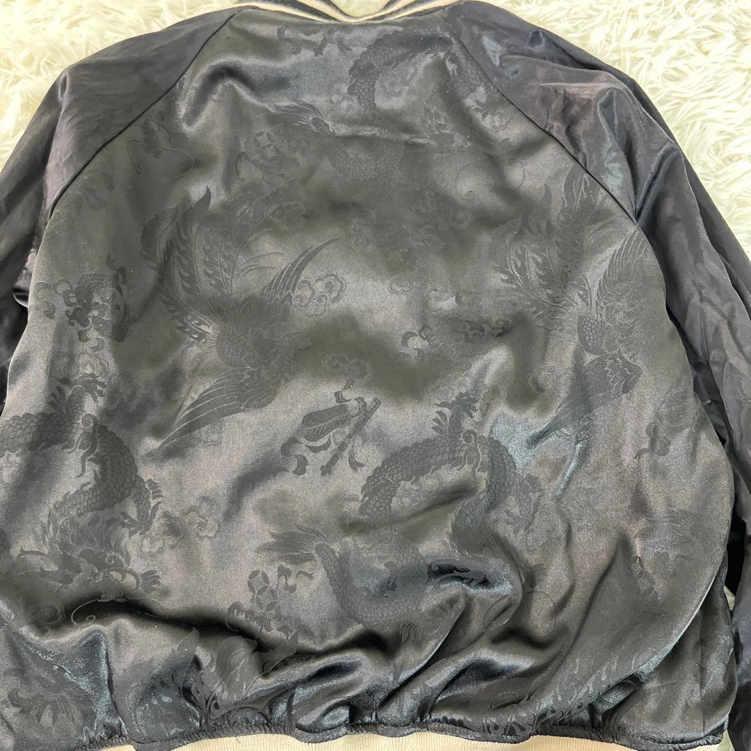 絡繰魂 スカジャン リバーシブル 龍 雷神 刺繍