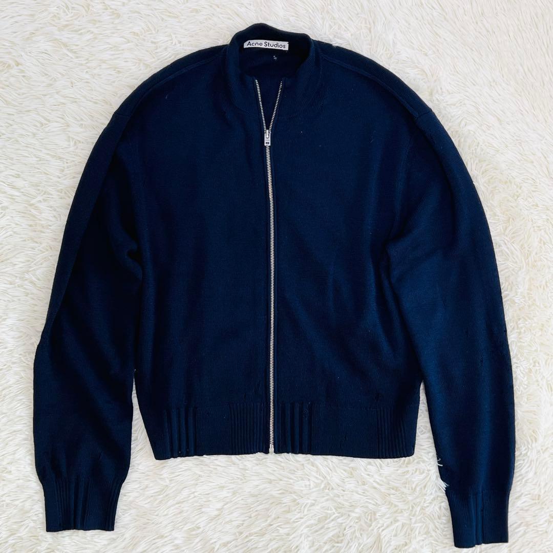 24ss アクネストゥディオス ディストレスド ジップカーディガン ウール