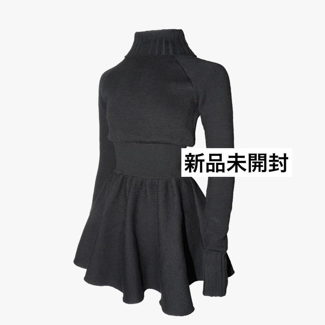 ワンピース S structured flare knit dress
