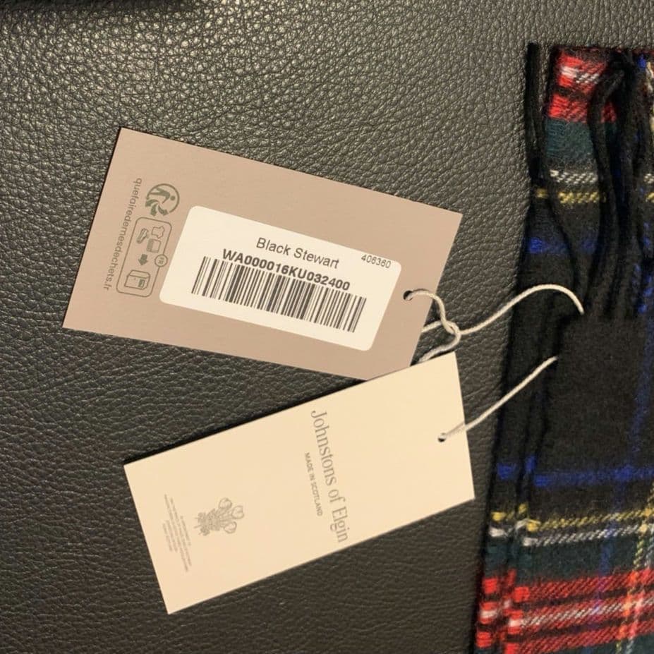 Johnstons of Elgin チェック柄マフラー