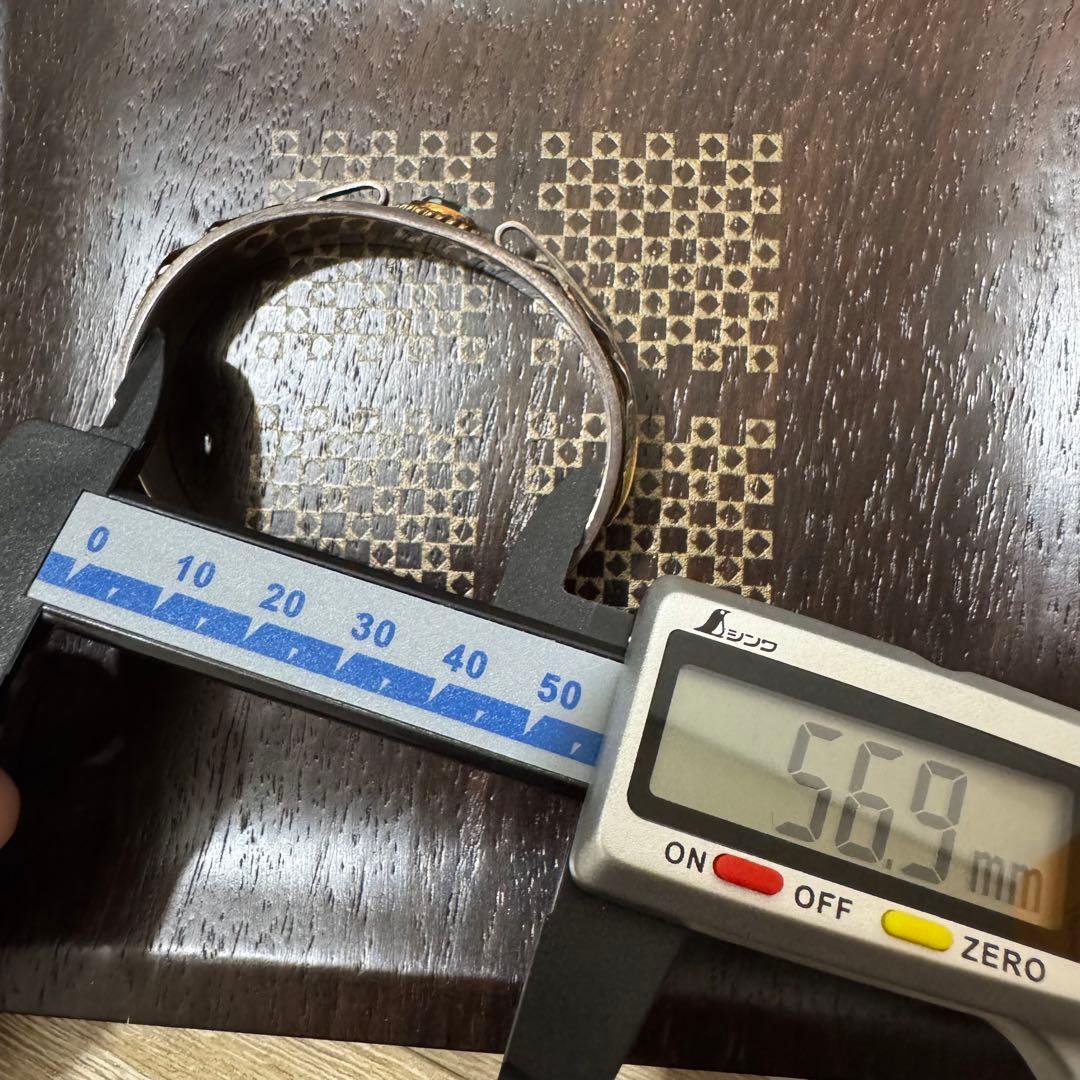 希少 鷲見太郎 ターコイズ 金巻 先金 フェザー K18 SV バングル