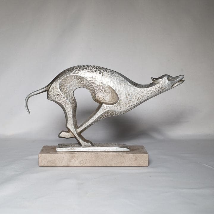 小林尚珉 飛躍 犬 戌 置物 置き物