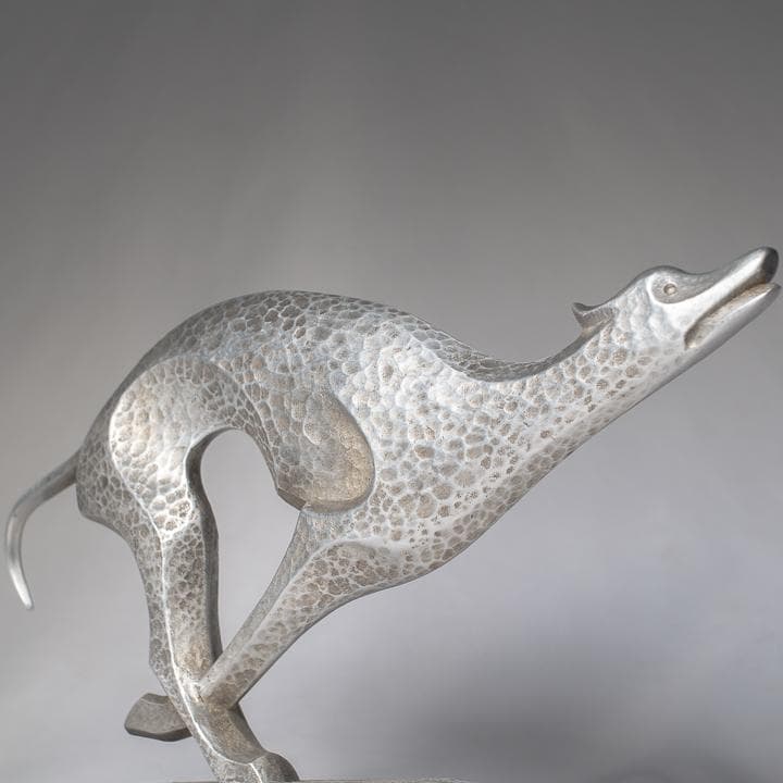 小林尚珉 飛躍 犬 戌 置物 置き物