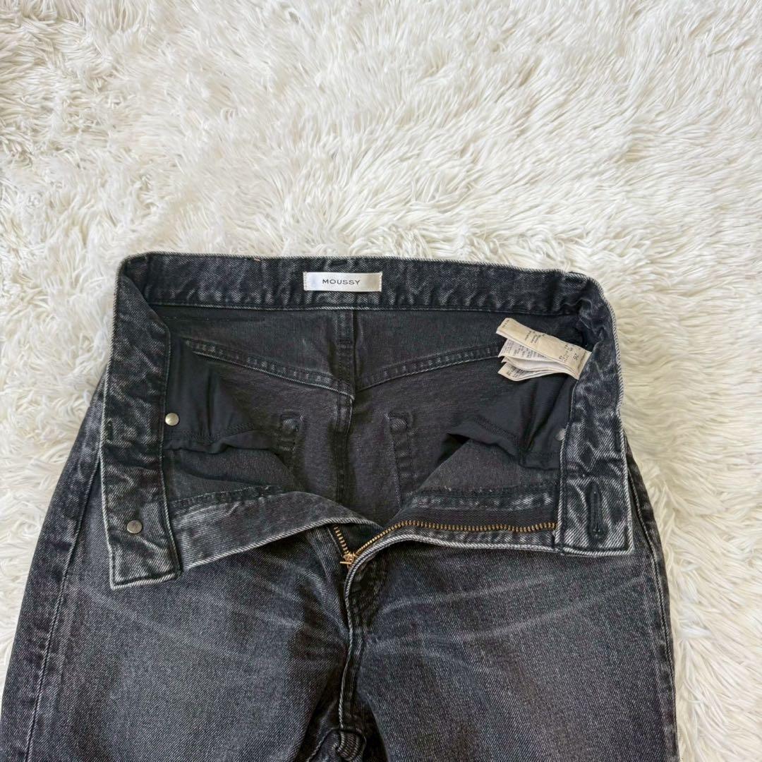 ✨極美品✨マウジー MVS FLAREブラック フレアデニム レザーパッチ 26