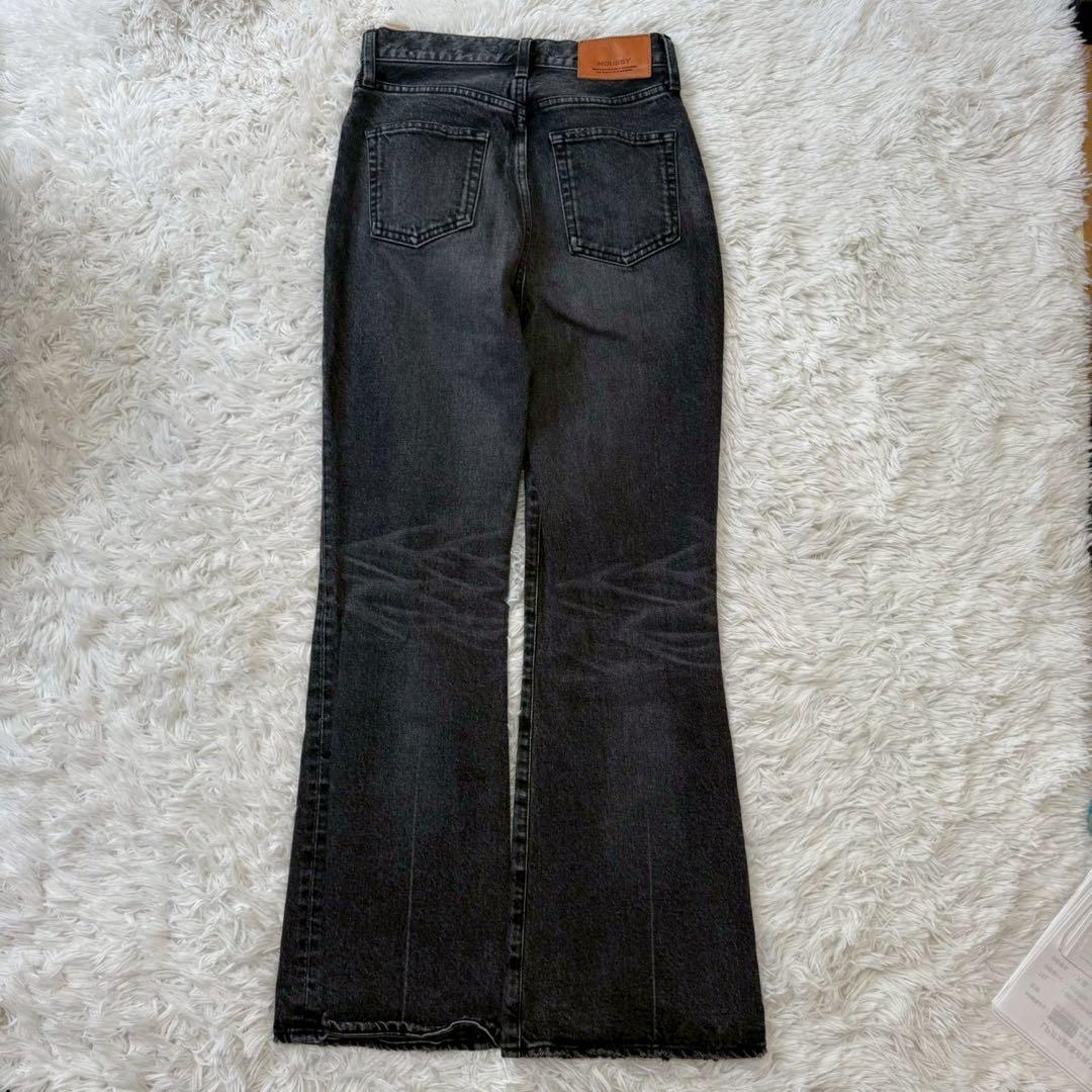 ✨極美品✨マウジー MVS FLAREブラック フレアデニム レザーパッチ 26