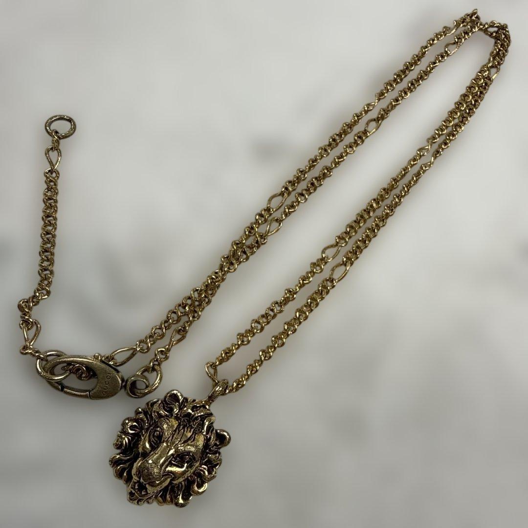 グッチGUCCI ライオンヘッドネックレス　ゴールド