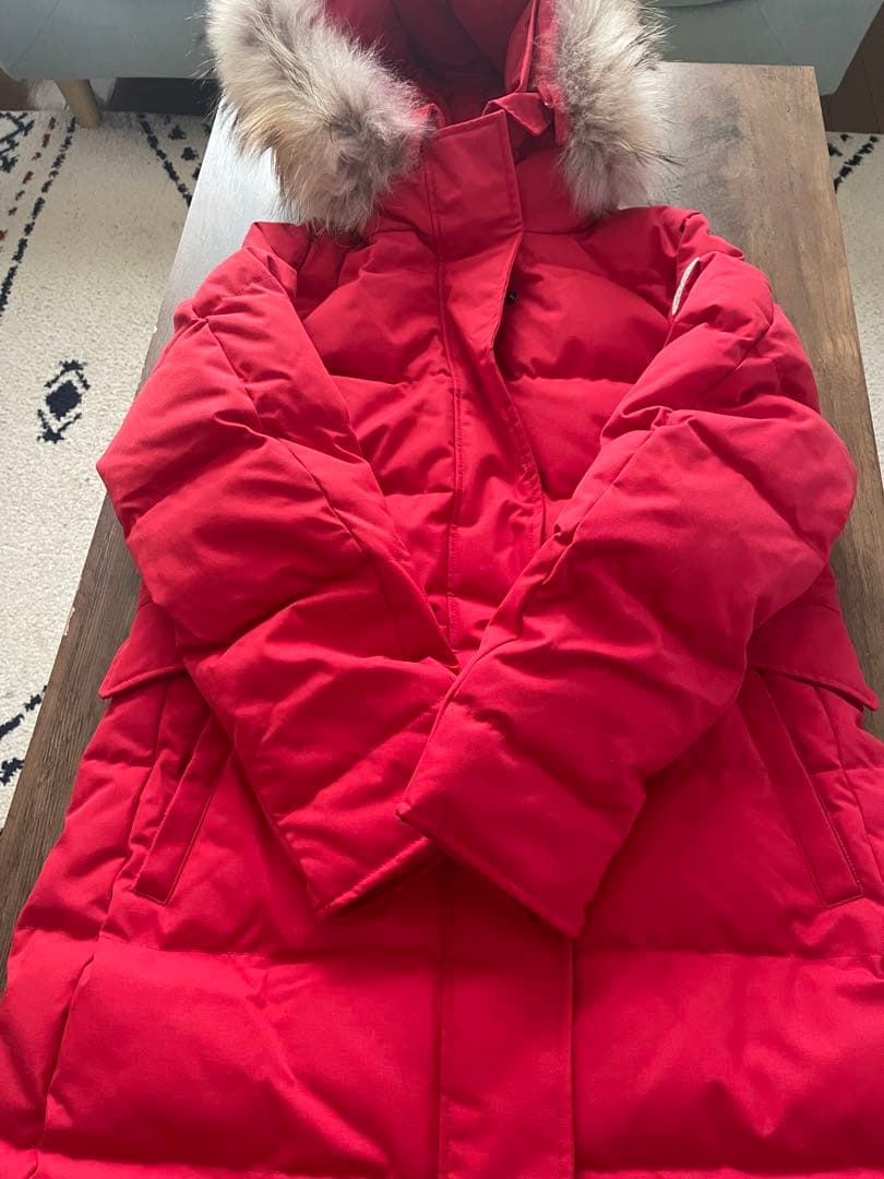 PYRENEX ファー付きレッドダウンジャケット JP 40